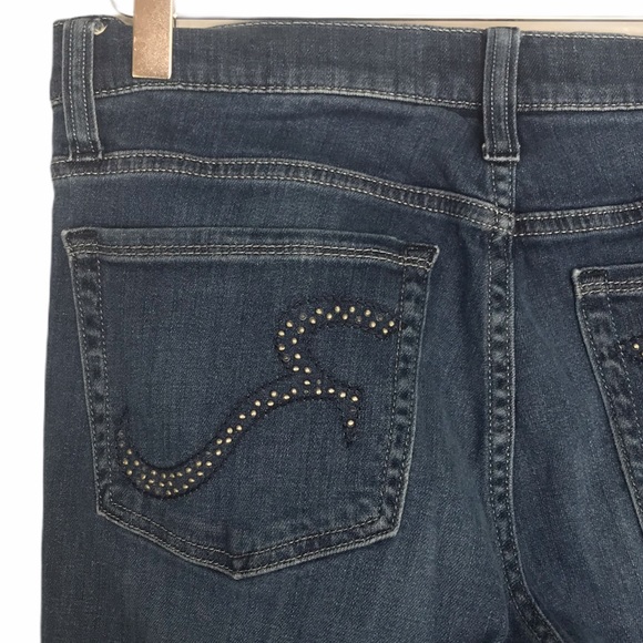 Rock & Republic Kasandra Mid Rise Bootcut Jeans Size 12 Dark Wash Y2K Bling - Picture 9 of 14